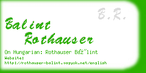 balint rothauser business card